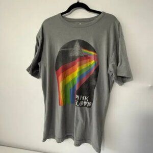 Pink Floyd Dark Side of the Moon T-Shirt Gray Graphic Tee Size Large Band Merch